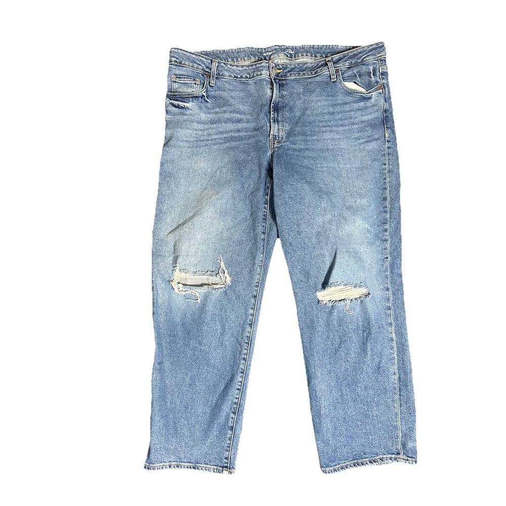 Old Navy Women Size 22 Low Rise OG Loose Distressed Denim Blue‎ Jeans Streetwear